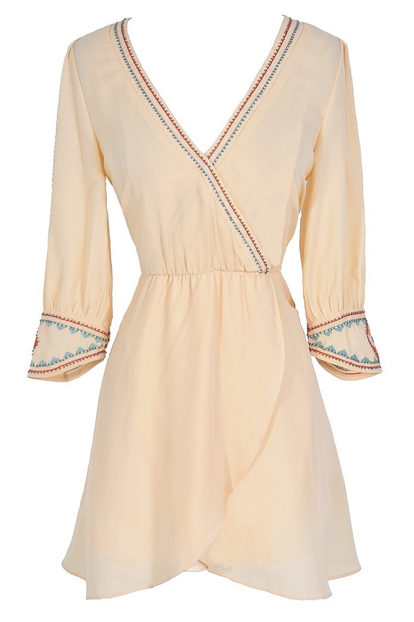 Native Beaded Wrap Dress DRESSES Lily Boutique